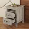 NicBex Mid-Century 2 Drawers Tall Nightstand Bedside End Table with Shelf for Bedroom & Living Room - 4 of 4