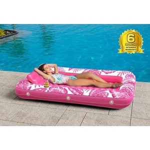Jasonwell 4‑in‑1 Inflatable Tanning Lounger — Sun Tan Tub & Pool Raft, Water‑Filled Mat/Pad for Adults & Kids (Large) - Rose Pink - 1 of 4