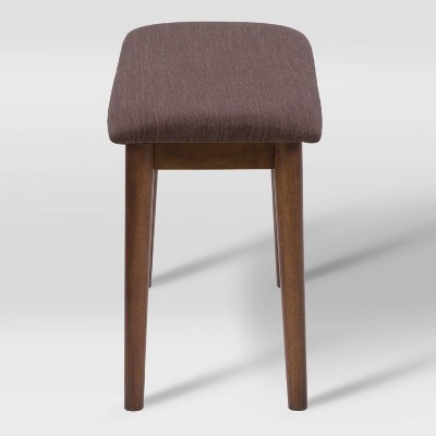 Branson 36" Walnut Dining Bench with Brown Tweed Cushion
