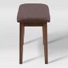 CorLiving Branson Wood Dining Bench Walnut Stain: Upholstered Rectangle Seat, 36" Length, Rubberwood Legs - 3 of 4
