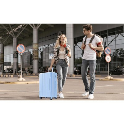 Vynxaria 28-Inch Expandable Hardshell Luggage - Lightweight ABS Suitcase with Double Wheels