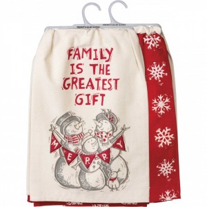 28.0 Inch Family Dish Towel Set/2 Snowmen Kitchen Towel - 1 of 3