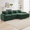 HYLEORY Chenille Fabric Pillow Top Arm U-Shaped Sectional Sofa , Indoor Convertible Modular Sectional Sofa Set with 2 Ottomans for Living Room - 4 of 4