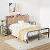 MaseiKar Fluted Headboard with Outlets, Wall Mount Wood Headboard with Storage, Height Adjustable, Storage Rack, Sturdy and Stable - 2 of 4