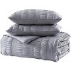 The Nesting Company Elm Collection 3 Piece Stripe Seersucker Bedding Comforter Set with 2 Pillow Shams and Comfortable Microfiber Machine Washable - 2 of 4