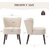 Velvet Accent Chair, Modern Upholstered Single Sofa Side Chair with Wing Backrest, Luxury Comfy Living Room Chair with Wood Legs - 2 of 4