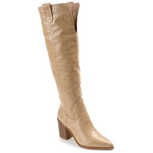 Journee Collection Womens Therese Stacked Heel Knee High Boots - 1 of 4