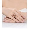 Guili Radiance Rose Gold-Plated Sterling Silver Ring, Square Peach & White Cubic Zirconia, Elegant Statement Jewelry, Sizes 6-8. - 3 of 4