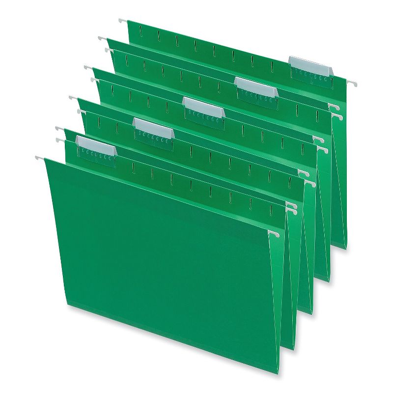 UNIVERSAL Hanging File Folders 1/5 Tab 11 Point Stock Letter Green 25/Box 14117, 3 of 5