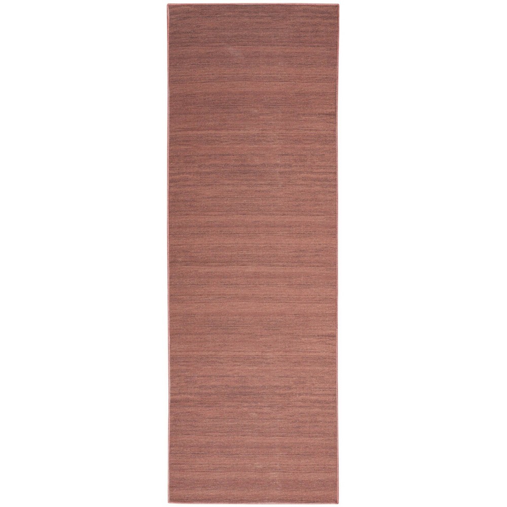 Photos - Area Rug Nourison 2'x6' Machine Washable Modern Essentials Woven Runner Rug Brown 