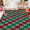 Christmas Area Rugs, Washable Non-Slip Christmas Pattern Snowflakes Carpet, Soft Low Pile Foldable Stain Resistant for Bedroom, Home - 4 of 4