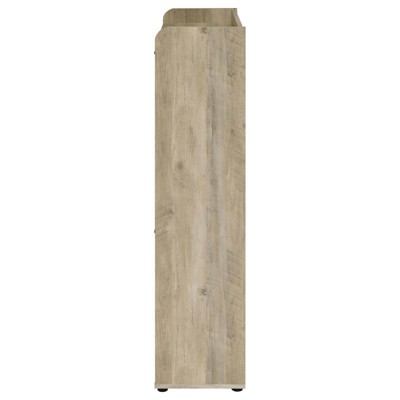 Beige and Gray 3-Tier Modern Wood Shoe Cabinet