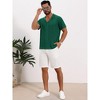 INSPIRE CHIC Men's Hollow Knitted Short Sleeve Button Down Striped Shirts - 2 of 4