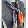 Wrapables Satin Neckerchief Square Scarf 26.5 x 26.5 Inches, Saddle Orange - 3 of 4