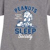 Girls' - Peanuts - Peanuts Sleep Society Graphic Short Sleeve Fleece Dress - 2 of 4