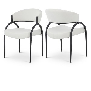 Meridian Furniture,Privet Linen Textured Fabric Dining Chair, Set of 2 - 1 of 4
