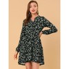 INSPIRE CHIC Women's Spring Floral Long Sleeves V Neck Casual Babydoll Tiered Dress - 3 of 4