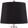 360 Lighting Simon Modern Table Lamps 25 1/2" High Set of 2 Brushed Nickel with USB Charging Port Black Faux Silk Drum Shade for Bedroom Office Desk - 2 of 4