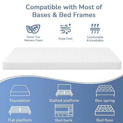 Full Size White Gel Memory Foam Mattress with Cooling Gel