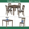 Lyngins 5-Piece Modern Wooden Dining Table Set for 4 People– Square Table & 4 Upholstered Chairs, X-shaped Backrest Kitchen Table Set for Living Room - 4 of 4