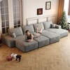 135 Inch Black Modular Cloud Sofa Down Sofa Bed with 3 Ottomans for Apartment Living Room (Plush Corduroy Fabric) - 2 of 4
