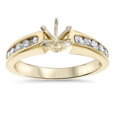 Pompeii3 1/2ct Diamond Semi Mount Engagement Ring Setting Gold