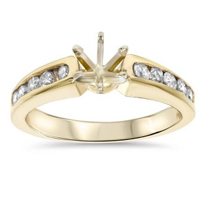 Pompeii3 1/2ct Diamond Semi Mount Engagement Ring Setting Gold - 1 of 4