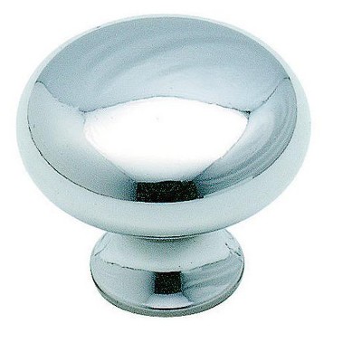 Polished Chrome Round Traditional Cabinet Knob with Mounting Hardware