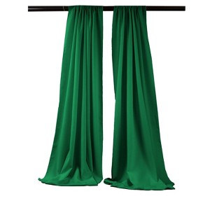 Slickblue Pack of 2 Polyester Backdrop Drapes – 96"H x 58"W, Rod Pocket, Semi Sheer, Serged Edges, 41 Colors Options - 1 of 3