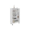 CAVINAS Bookcases for Living Room Modern 47" Tall 3 Tier Storage Cabinet Bookshelf Compact Design Ladder Bookcase - 3 of 4