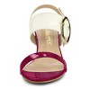 Allegra K Women's Contrast Color Slingback Block High Chunky Heel Sandals - 2 of 4