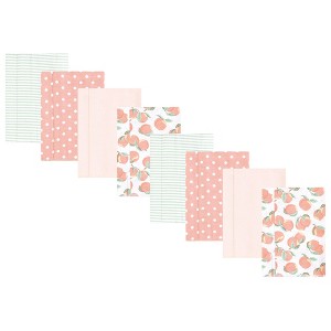 Hudson Baby Boys and Girls Cotton Poly Flannel Burp Cloths 8-Pack, One Size - 1 of 4