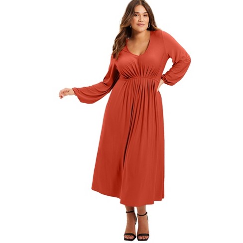 June + Vie By Roaman's Women's Plus Size Ruffled Shirt Dress : Target