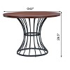 APRILSOUL Veneer 42" Round Dining Table ¨C Solid Wood-Look Top, Heavy-Duty Wrought-Iron Pedestal Base - 4 of 4