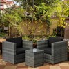 Resenkos Wicker Bistro Patio Set, Two Chairs And A Matching Outdoor Table, Gray - 3 of 4