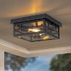 C Cattleya 1-Pack Motion Sensor Dusk to Dawn Outdoor Flush Mount Ceiling Light with Clear Glass Shade - 2 of 4