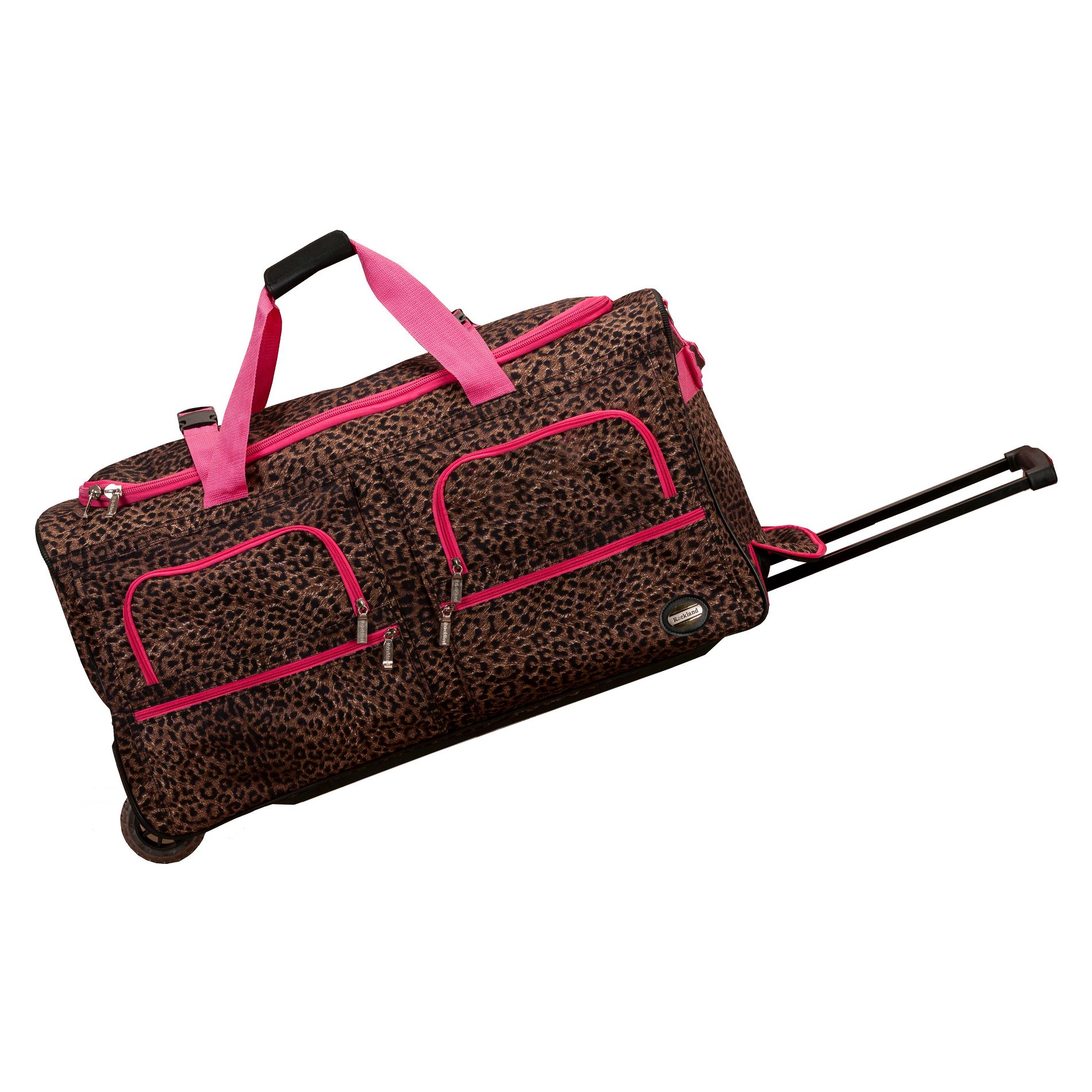 Rockland 99L Rolling Duffel Bag - Pink Leopard