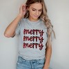 Simply Sage Market Women's Buffalo Plaid Merry Stacked Short Sleeve Graphic Tee - 2 of 3