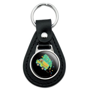 Scooby Mystery Machine Christmas Black Leather Keychain - 1 of 4