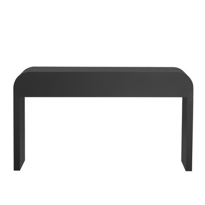 attop Modern Fluted Console Table with 2 Drawers, Rounded Entryway Table for Hallway & Living Room