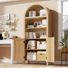 GustoWave Arched Storage Cabinet with Doors & Open Shelves, Farmhouse Display Bookcase for Kitchen Pantry, Dining Room, or Living Room - 3 of 4