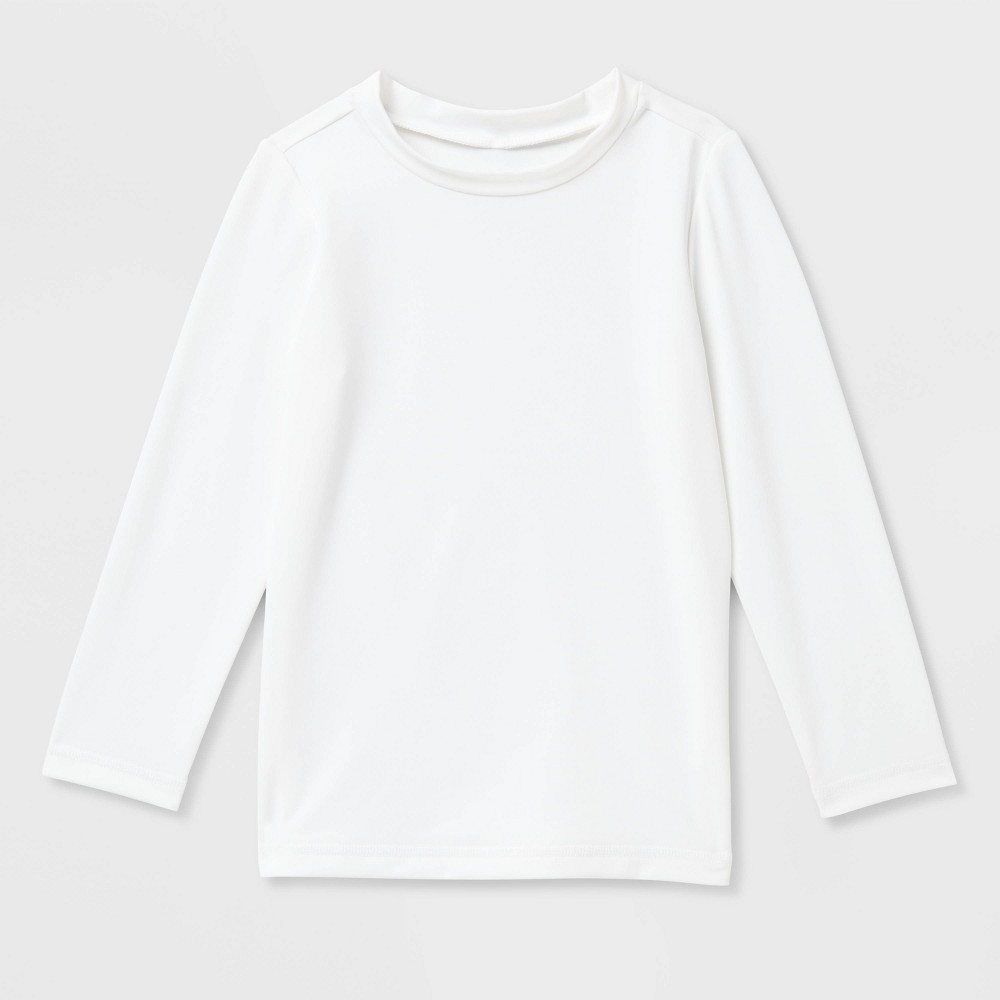 Baby Long Sleeve Solid Swim Rash Guard Top - Cat & Jack™ White 18M