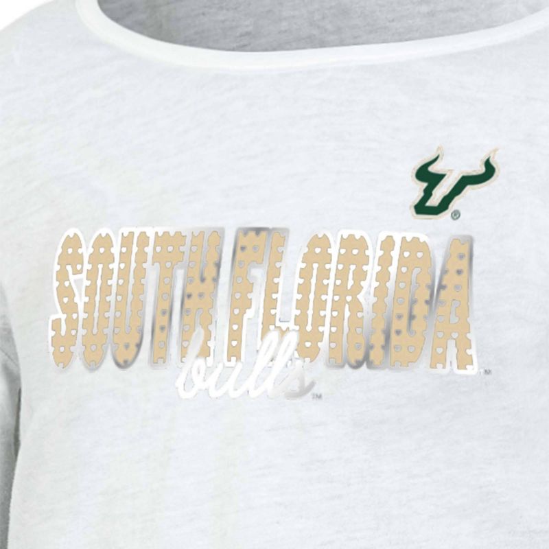NCAA South Florida Bulls Girls&#39; White Long Sleeve T-Shirt, 3 of 4