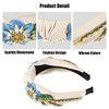 Unique Bargains Women's Bling Vintage Flowers Rhinestone Flannel Wide Edge Headband 4.92"x1.77" 1 Pc - 3 of 4