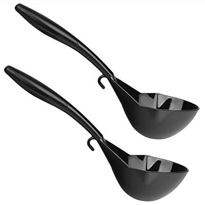 Impresa [2 Pack] Canning Ladle Set - 8oz Ladle w/Angled Curve Spoon - Black