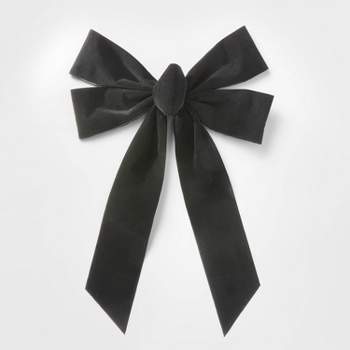 11" Velvet Christmas Bow Black - Wondershop™