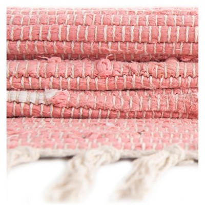 Handwoven Rose Geometric 5x8 Cotton Area Rug