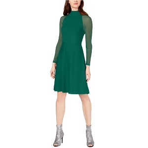 I.N.C International Concepts Womens Illusion Sleeve Sweater Dress, Green, X-Small - 1 of 1