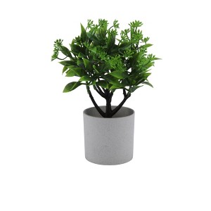 Unique Bargains Artificial Plants Coin Chrysanthemum with Cylinder Vase Plastic 3.15"x3.15"x9.45" 1 Pc - 1 of 4