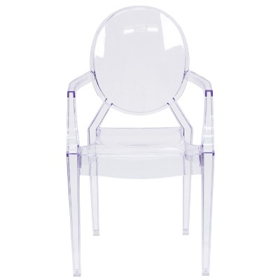 Transparent Crystal Ghost Chair with Louis XVI Styling